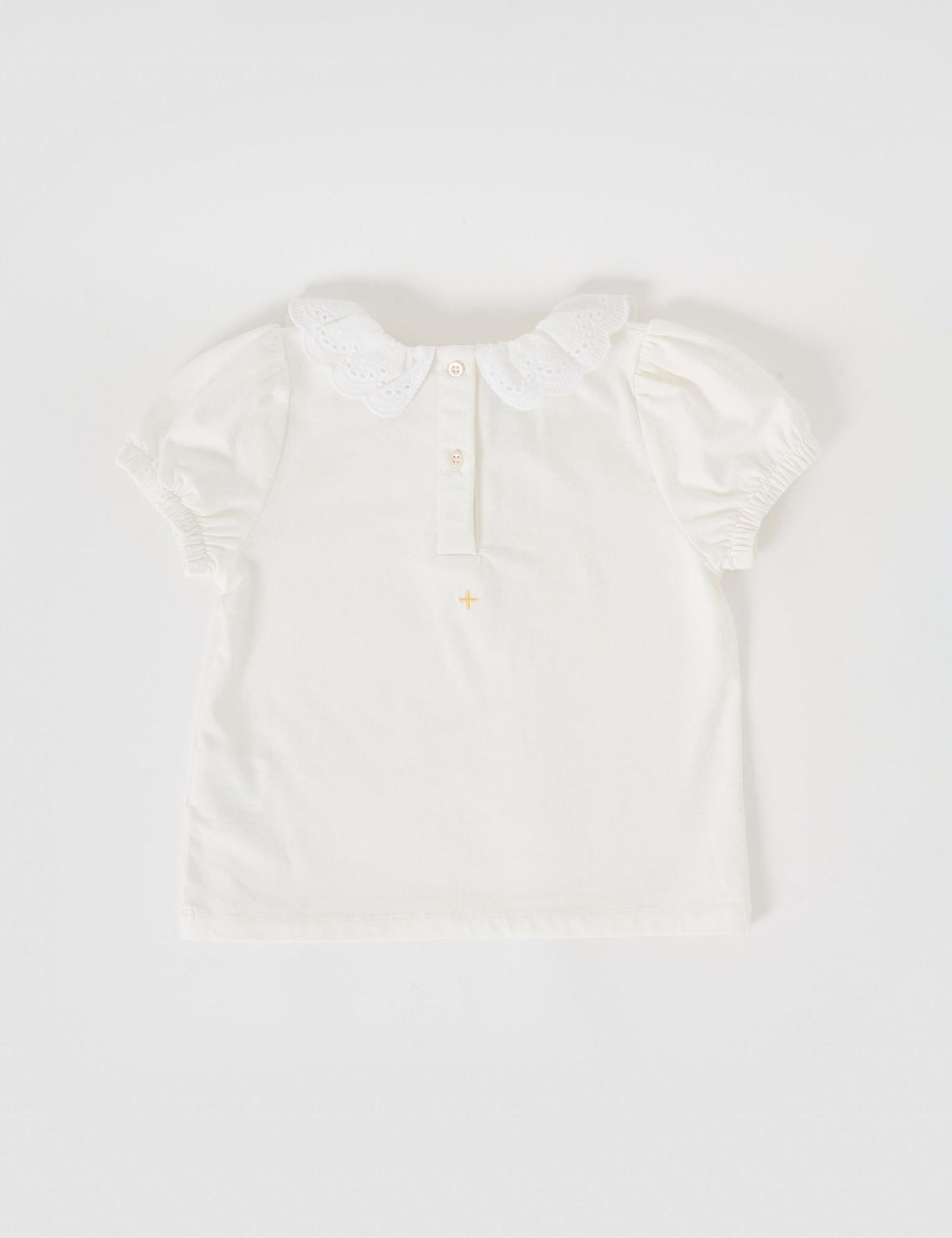 Goldie + ace Laura puff short sleeve collar top in white