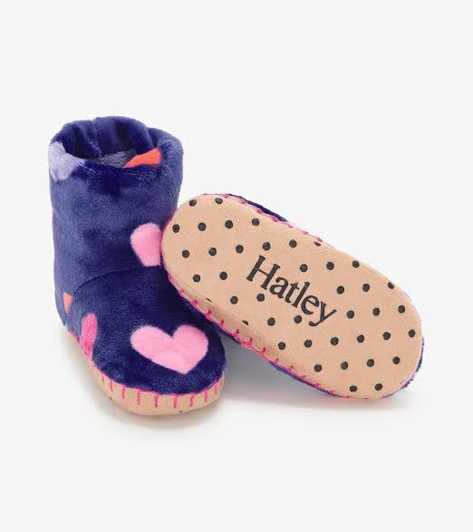 Hatley Hearts Fuzzy Fleece Slipper