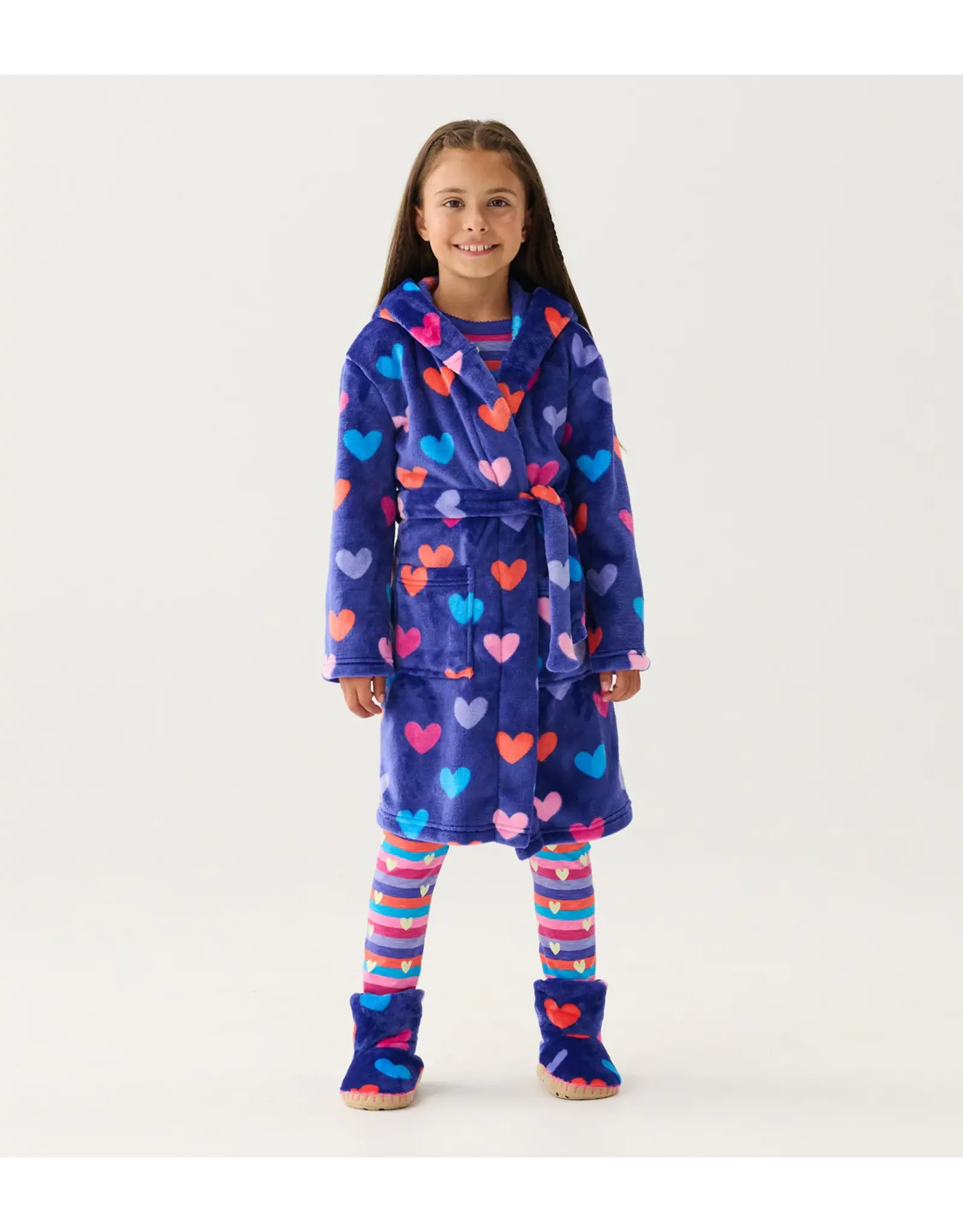 Hatley Hearts Fuzzy Fleece Slipper
