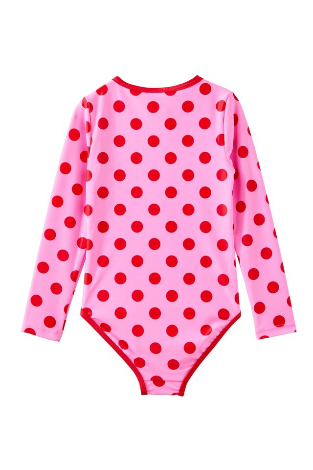 Milky Polka Dot L/S Swimsuit