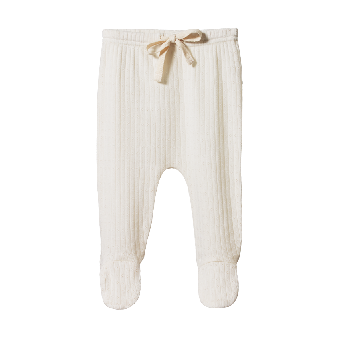 Nature baby footed rompers pointelle in Natural