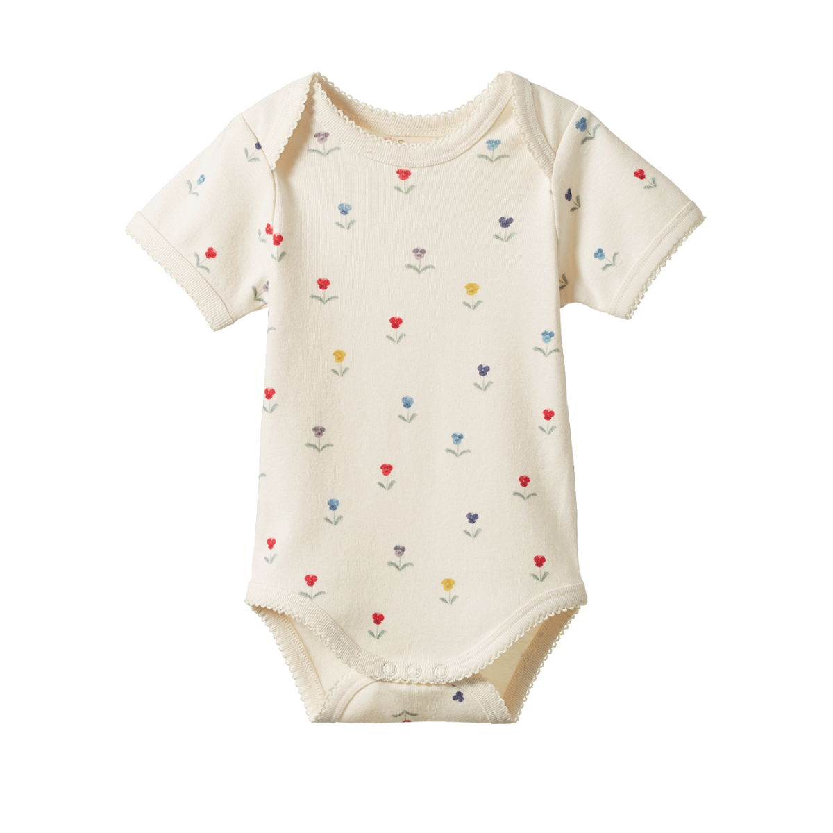 Nature Baby Short Sleeve Bodysuit in Delphine print