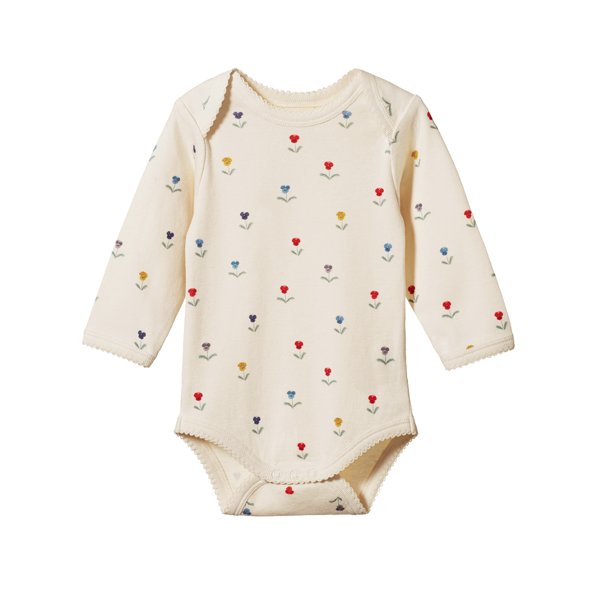 Nature Baby Long Sleeve Bodysuit in Delphine print