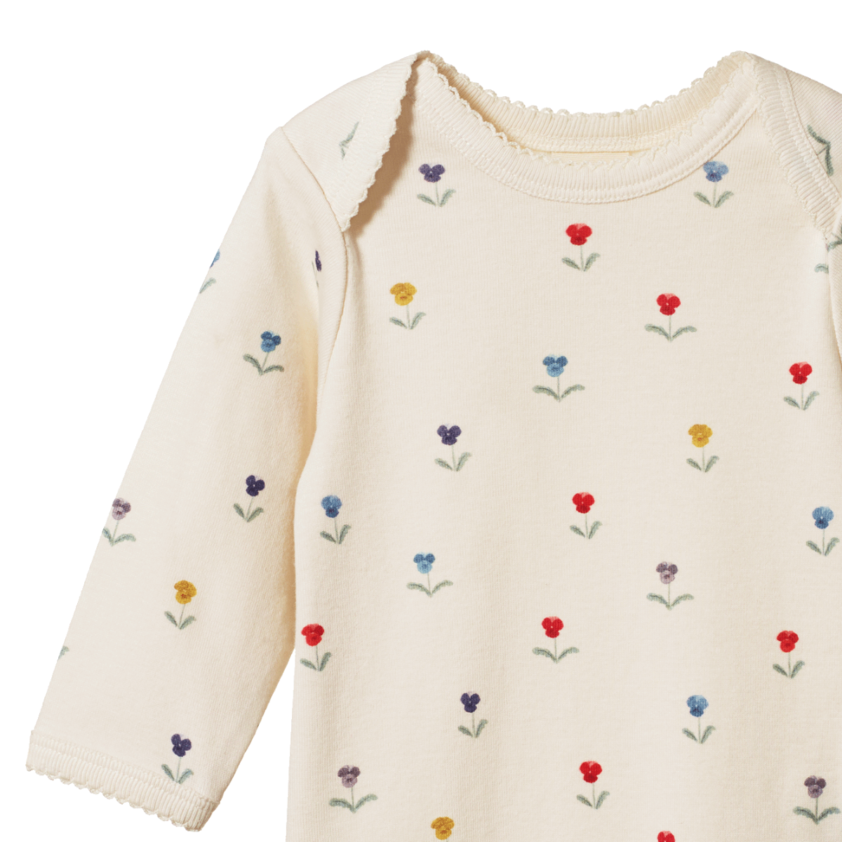 Nature Baby Long Sleeve Bodysuit in Delphine print