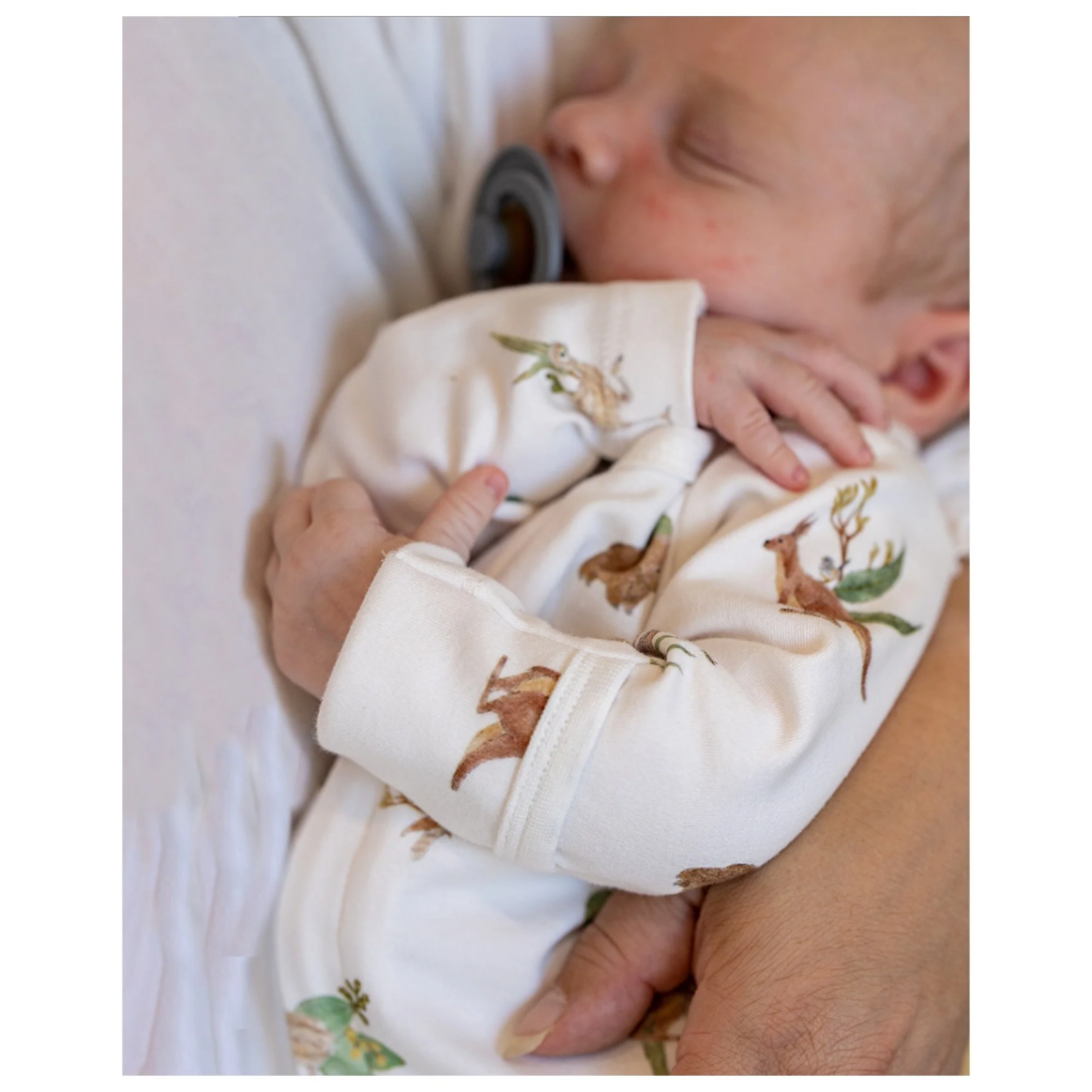 Bebe Australiana organic long sleeve zipsuit