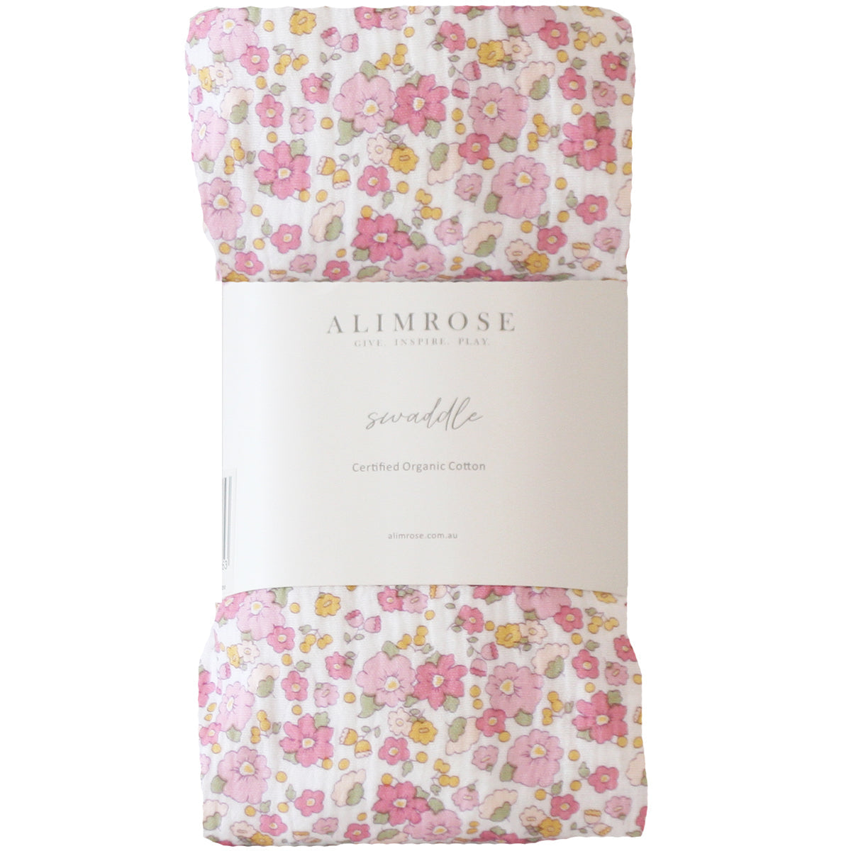 Alimrose muslin swaddle in Rose Garden