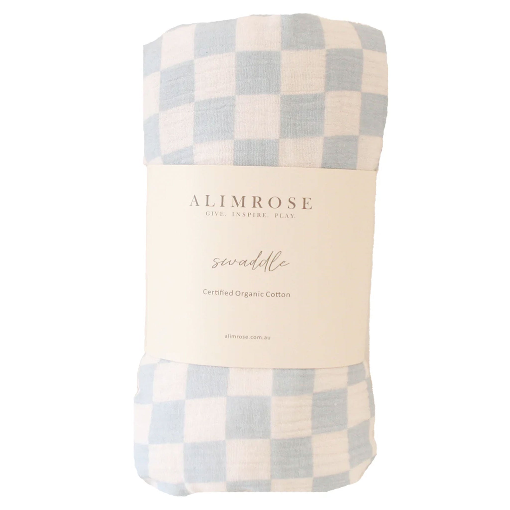 Alimrose muslin swaddle in Blue Check