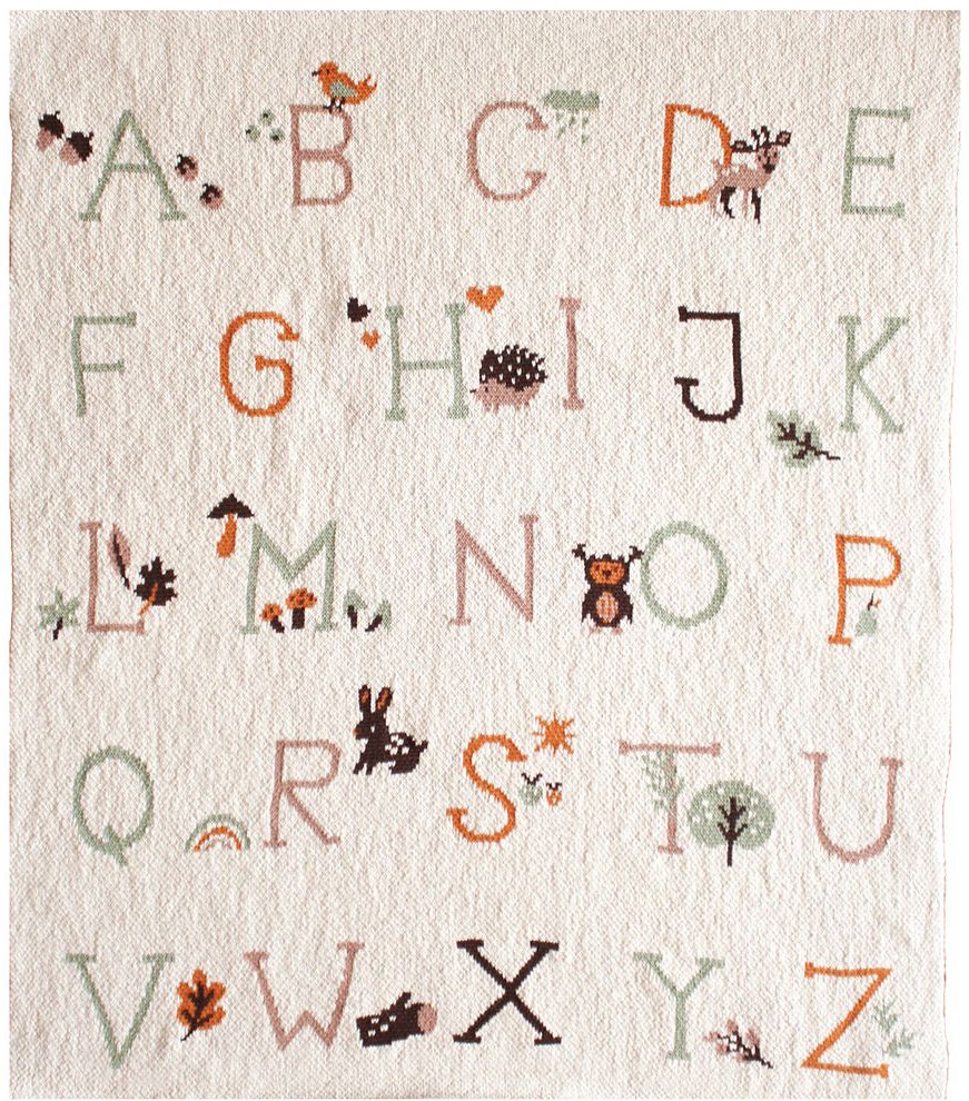 Alimrose Alphabet Baby Blanket in Natural