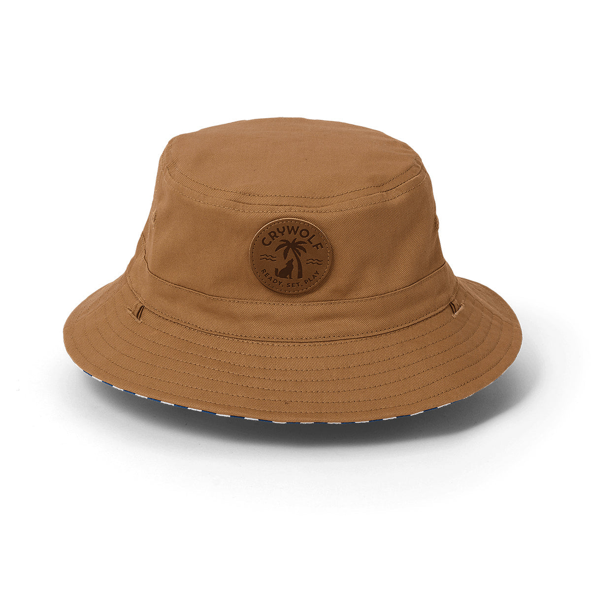 Crywolf reversible bucket hat in deep sea stripe