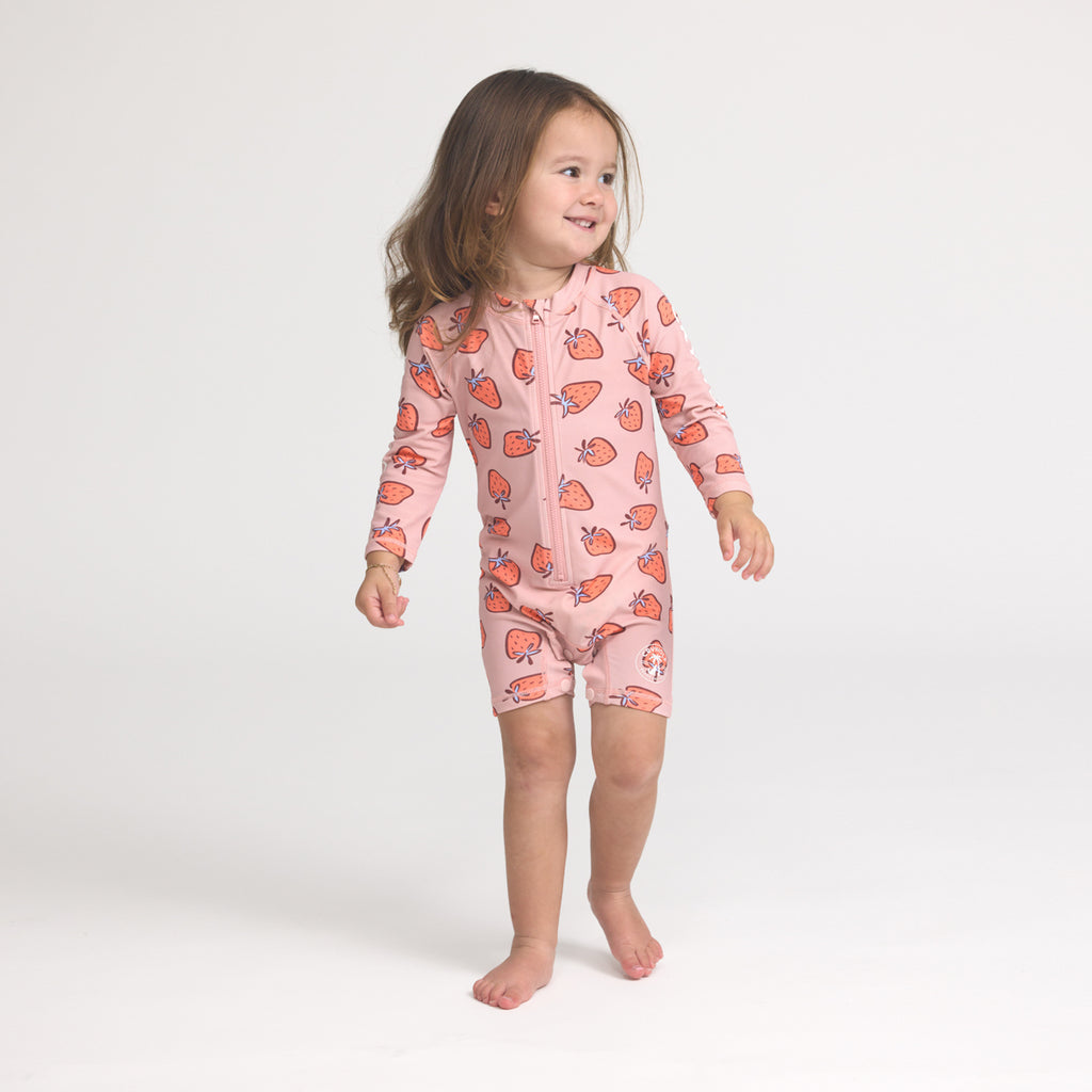 Crywolf baby rash suit in strawberry splash