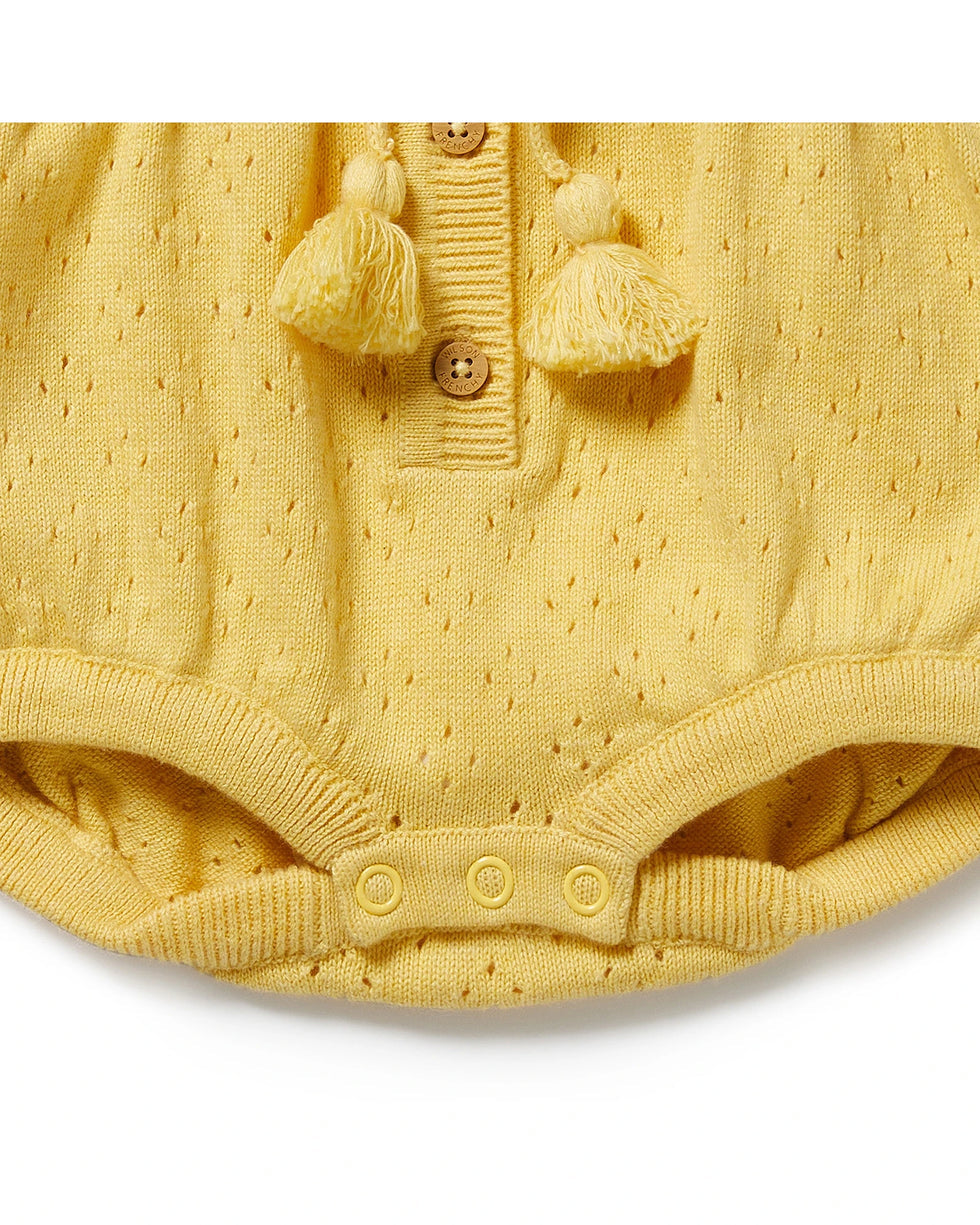 Wilson & Frenchy Sunny Sorbet Organic Knitted Tie Bodysuit