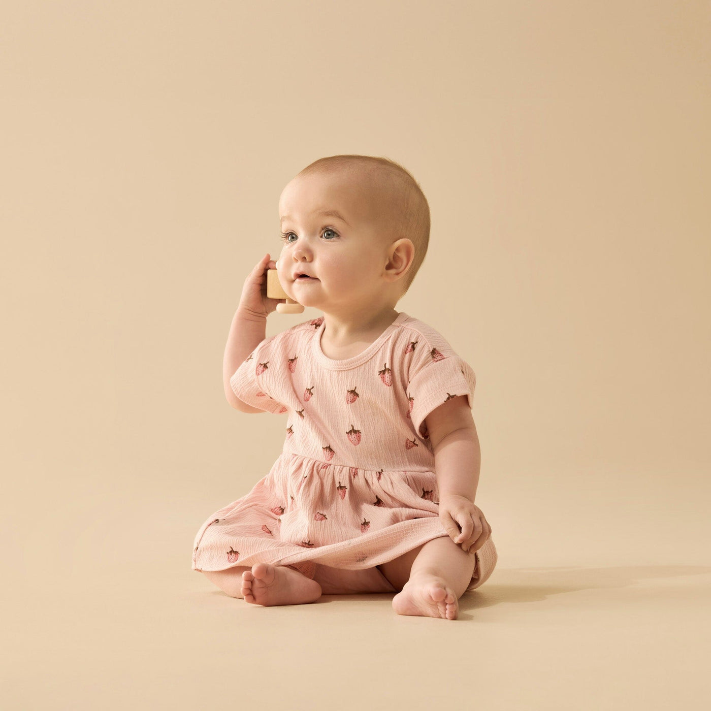 Wilson & Frenchy Organic Strawberry Kisses Organic Crinkle Dress