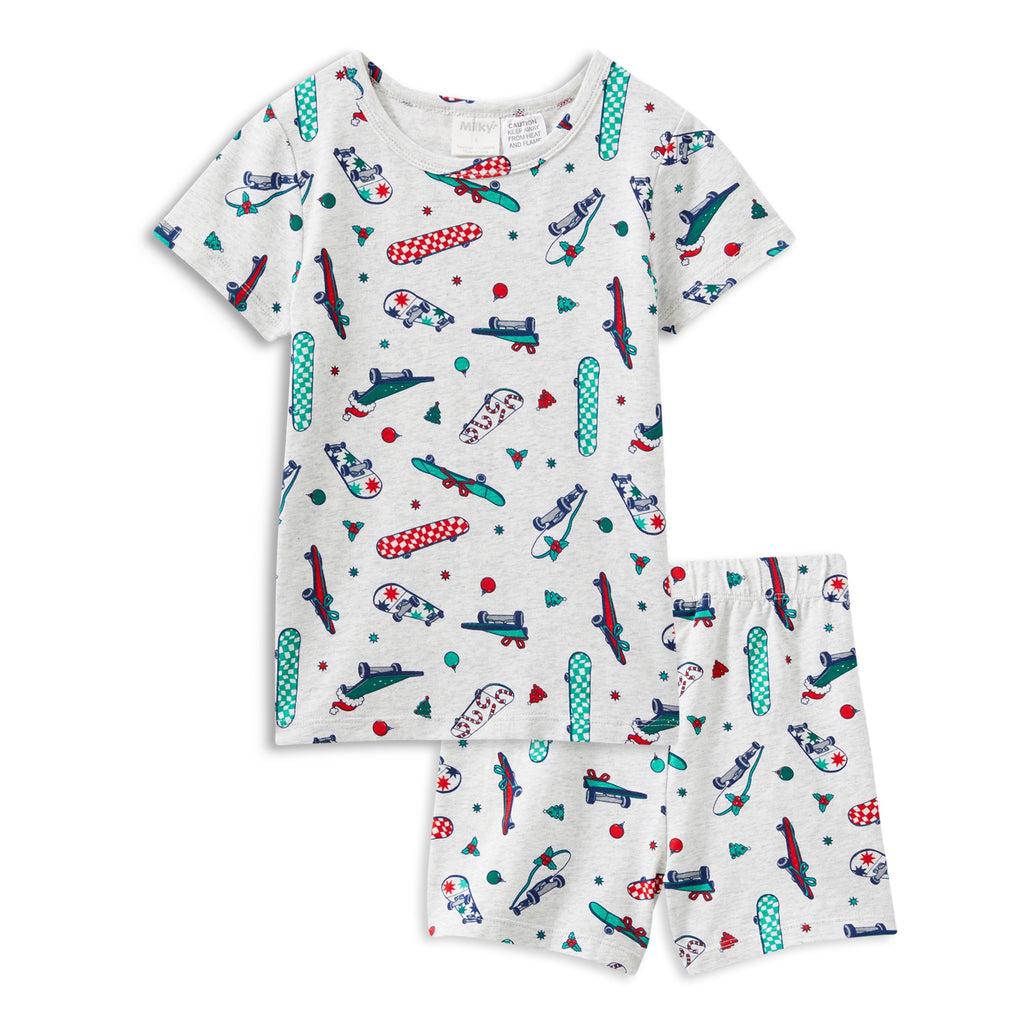 Milky Christmas Skate Pyjamas in Silver Marle