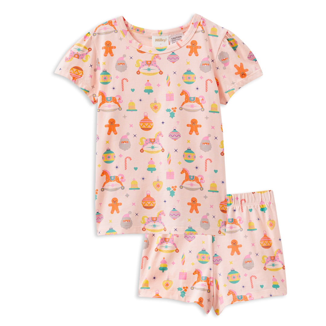 Milky Candy Cane Pyjamas in Pastel Pink