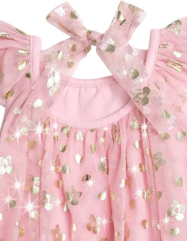 Huxbaby Golden Cherries Princess Tulle Dress