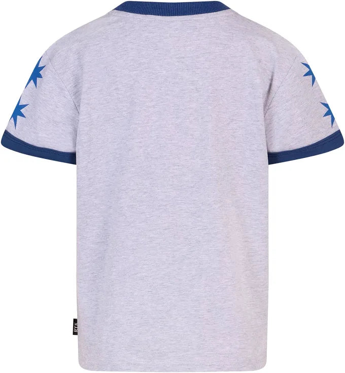 Rock Your Baby Go Get Em retro ringer tee in grey marle