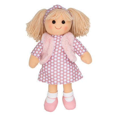 Hopscotch Collectible 35cm Rag Doll trixie - fur jacket doll