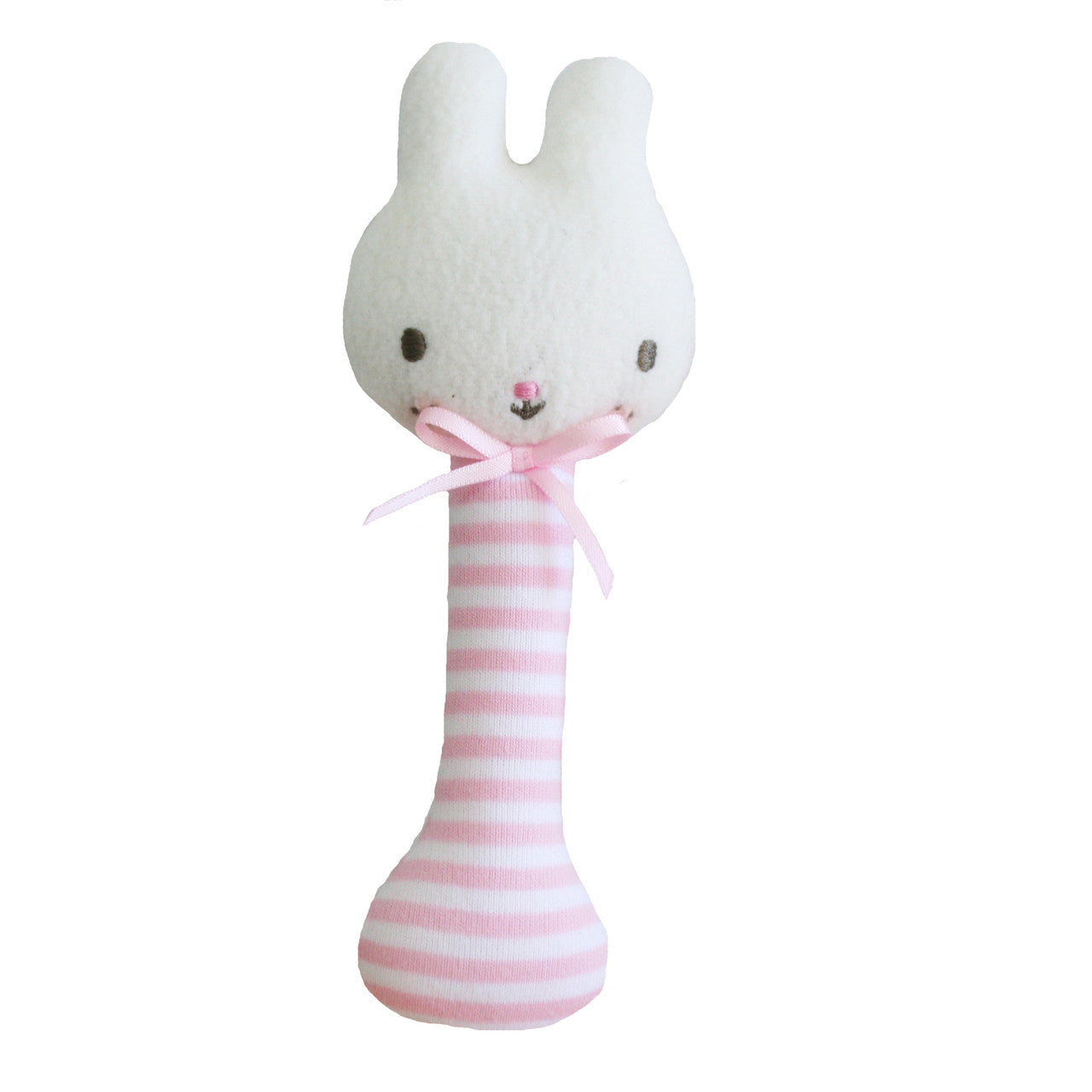 Alimrose Bunny stick rattle in pink