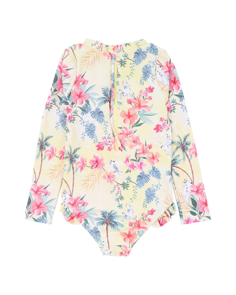 Minihaha Milana LS Sunsuit in Yellow Print