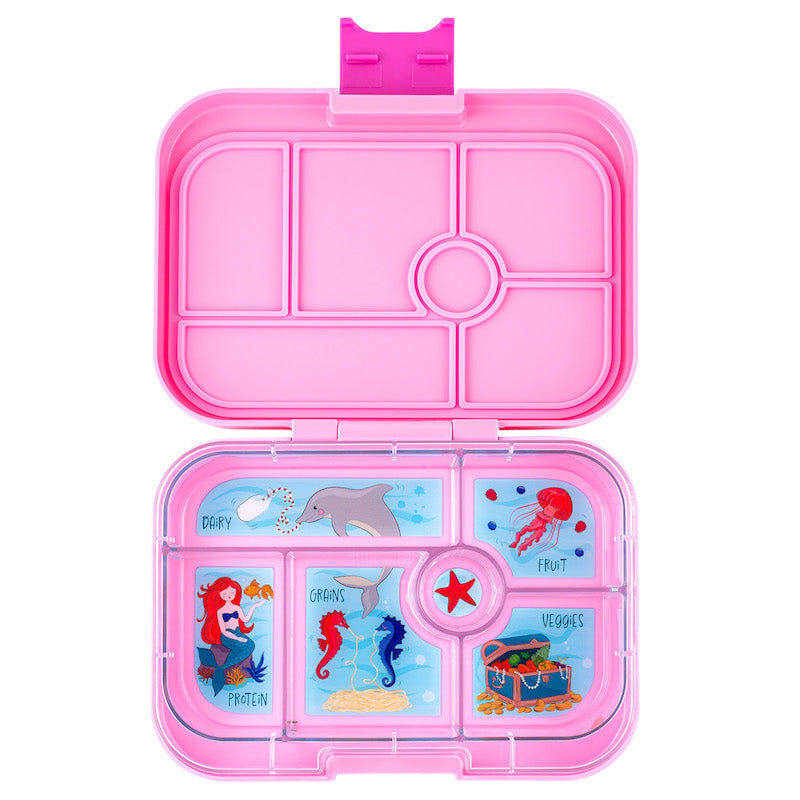 YumBox ORIGINAL Bento Lunch Box Mermaid Tray in Power Pink
