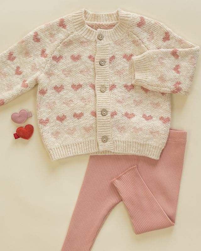 Quincy Mae Knit Cardigan Hearts