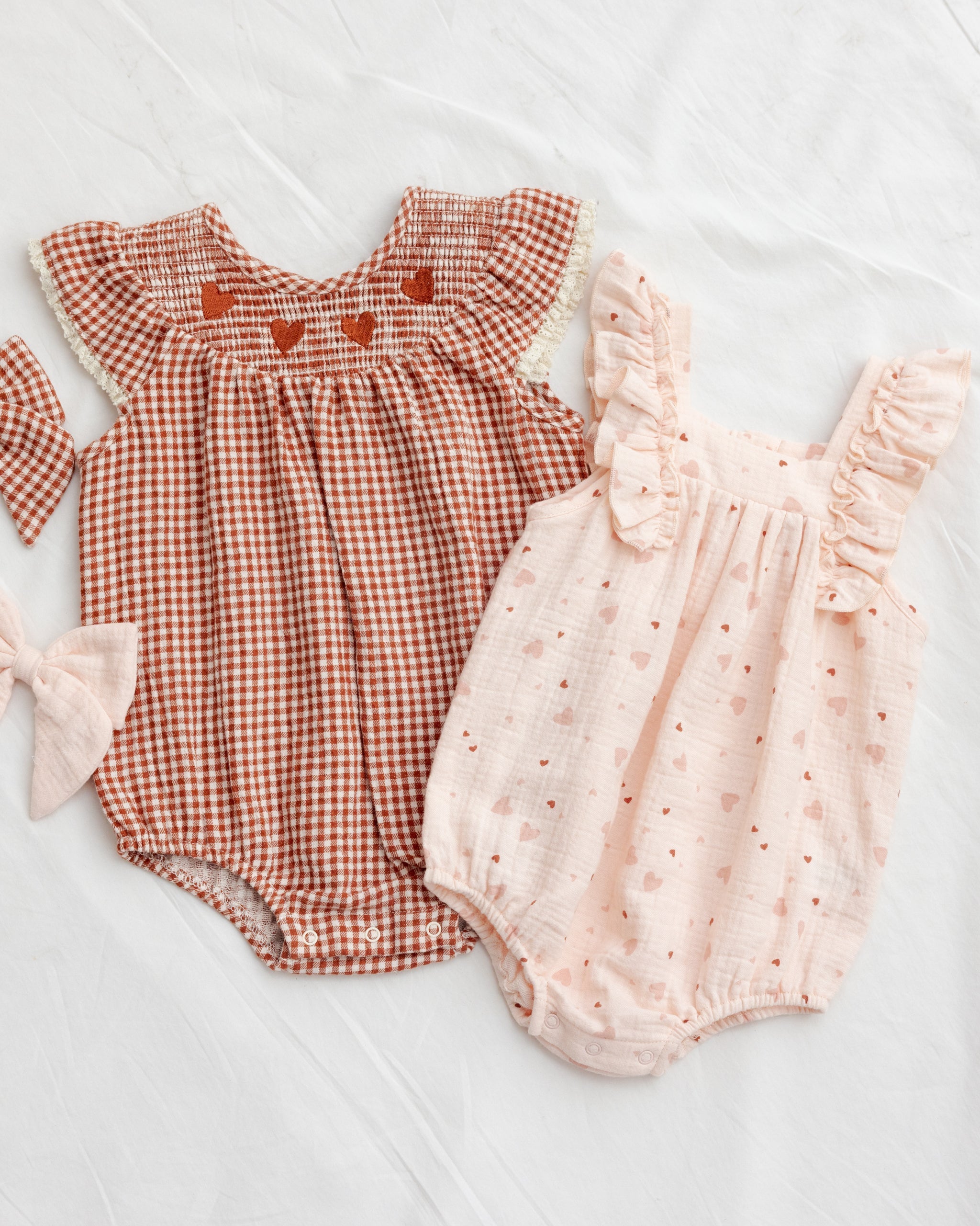 Quincy Mae Lenore Romper Red Gingham