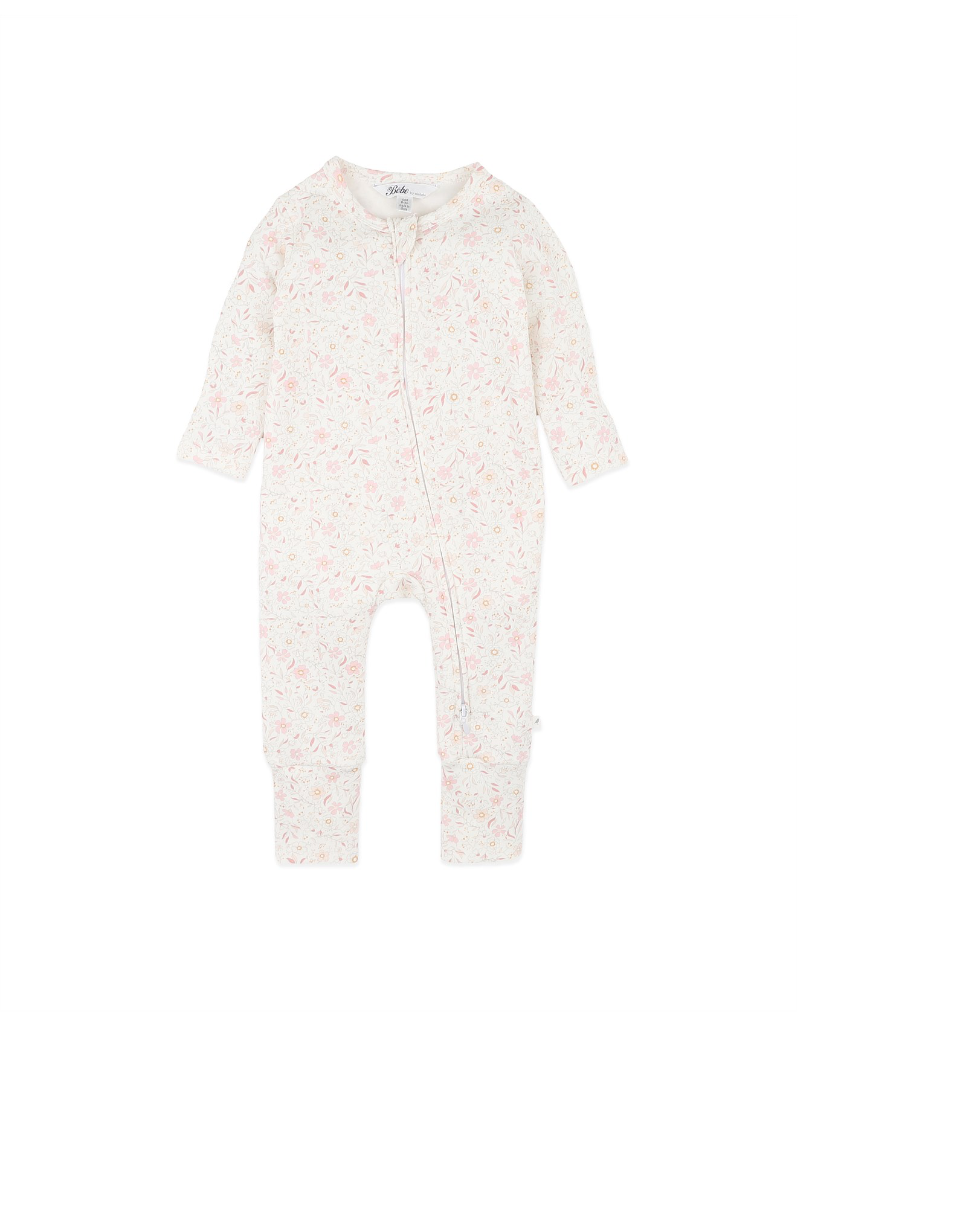 BEBE FAYE PRINT ORGANIC ZIPSUIT