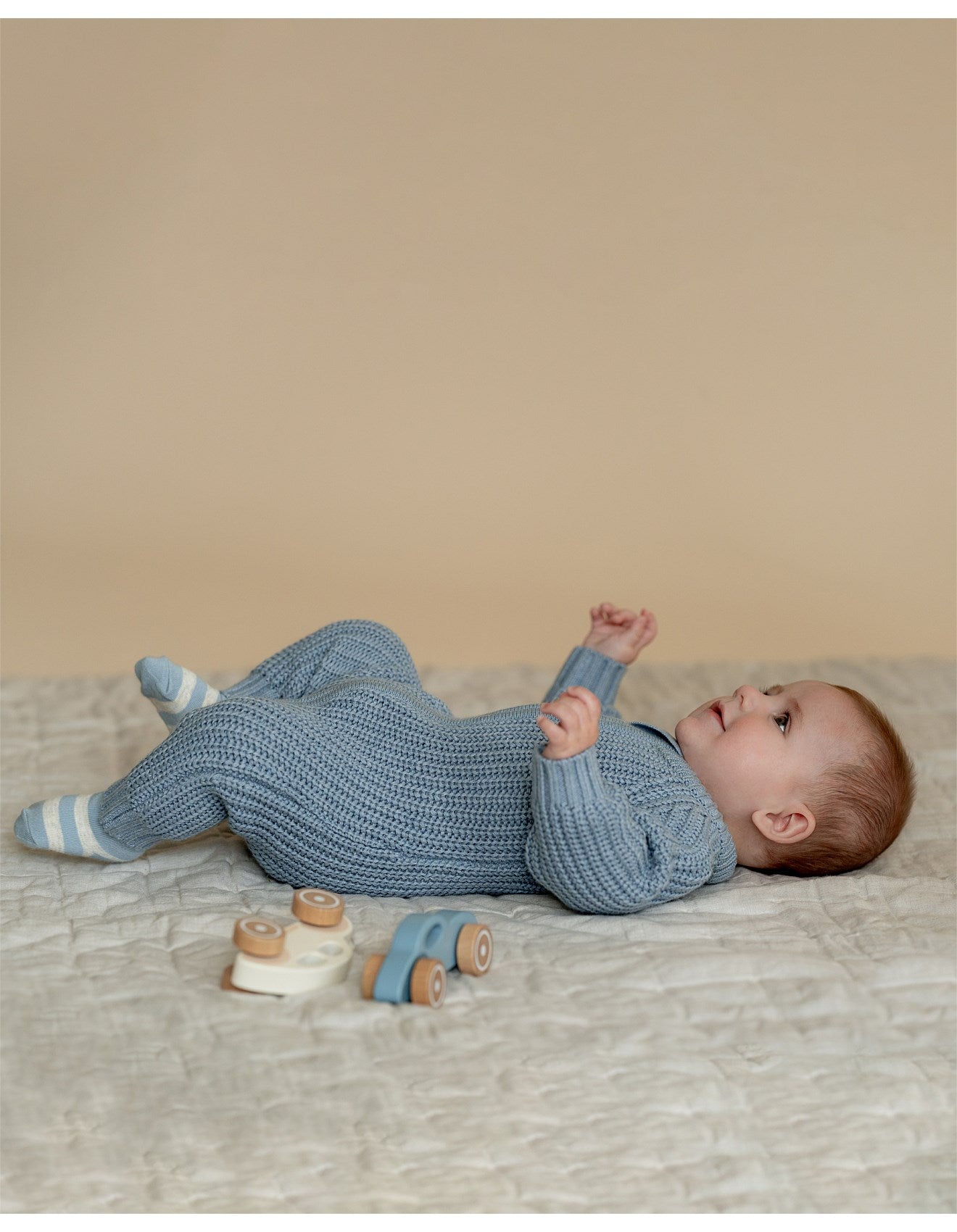 BEBE BLUE KNITTED ZIP ROMPER