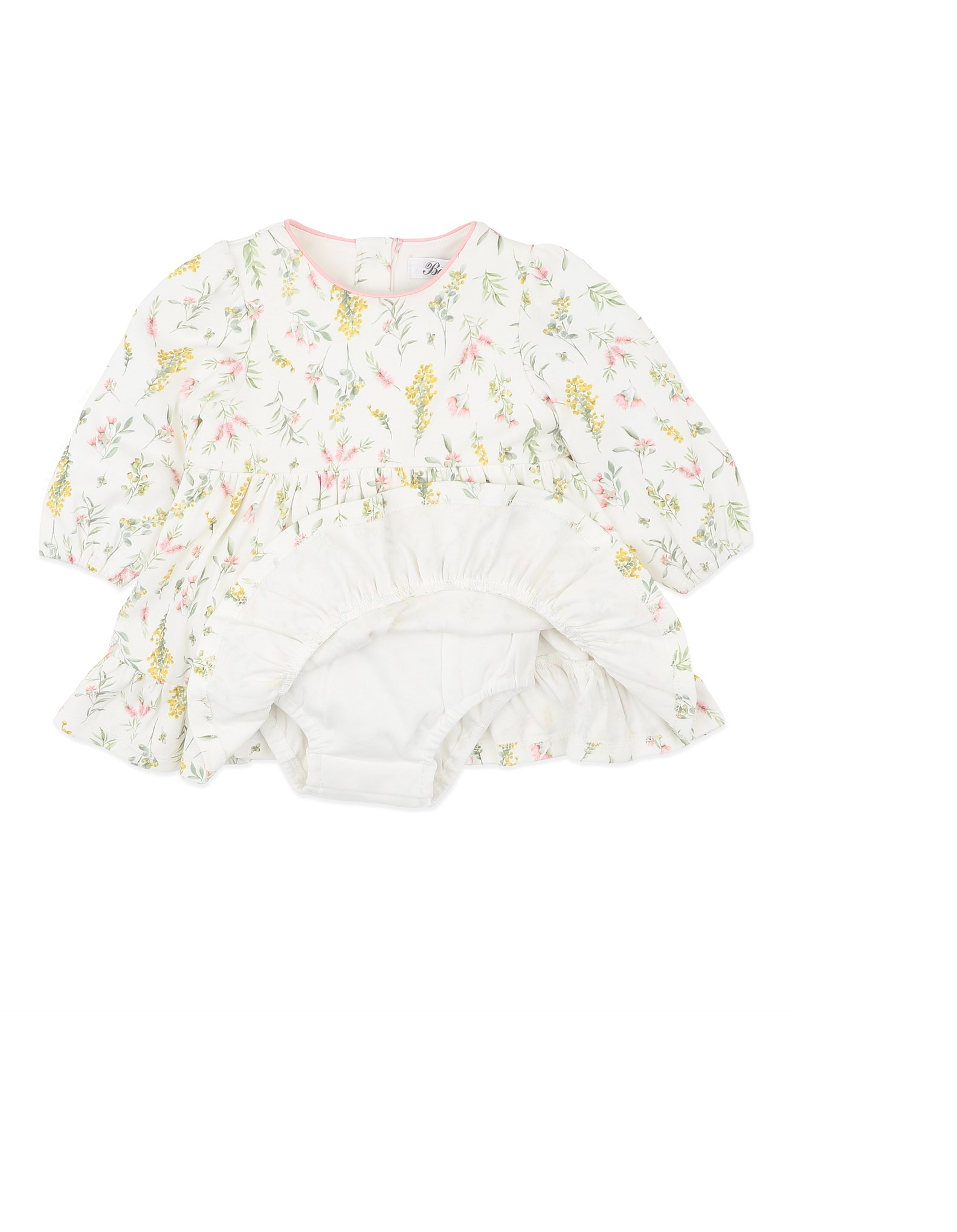 BEBE CHARLIE WATTLE ORGANIC OVERLAY DRESS