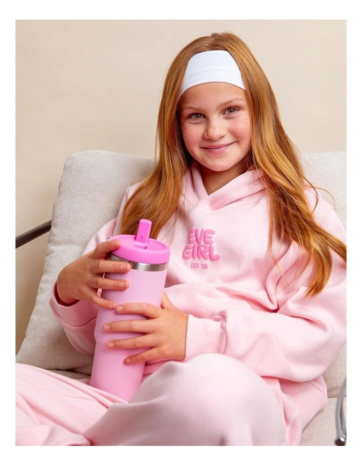 Eve Girl Sports Club Hoodie in Pale Pink