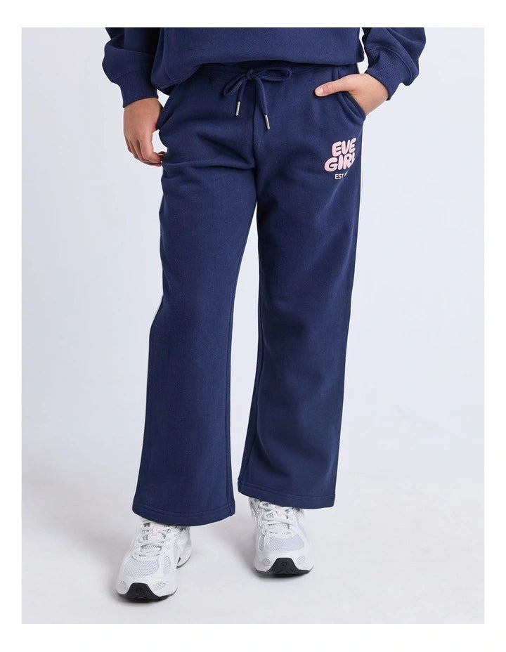 Eve Girl Sports Club Flare Track Pant in Navy