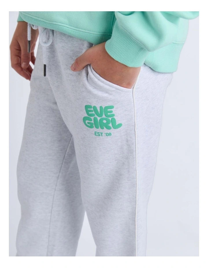 Eve Girl Sports Club Flare Track Pant in Snow Marle