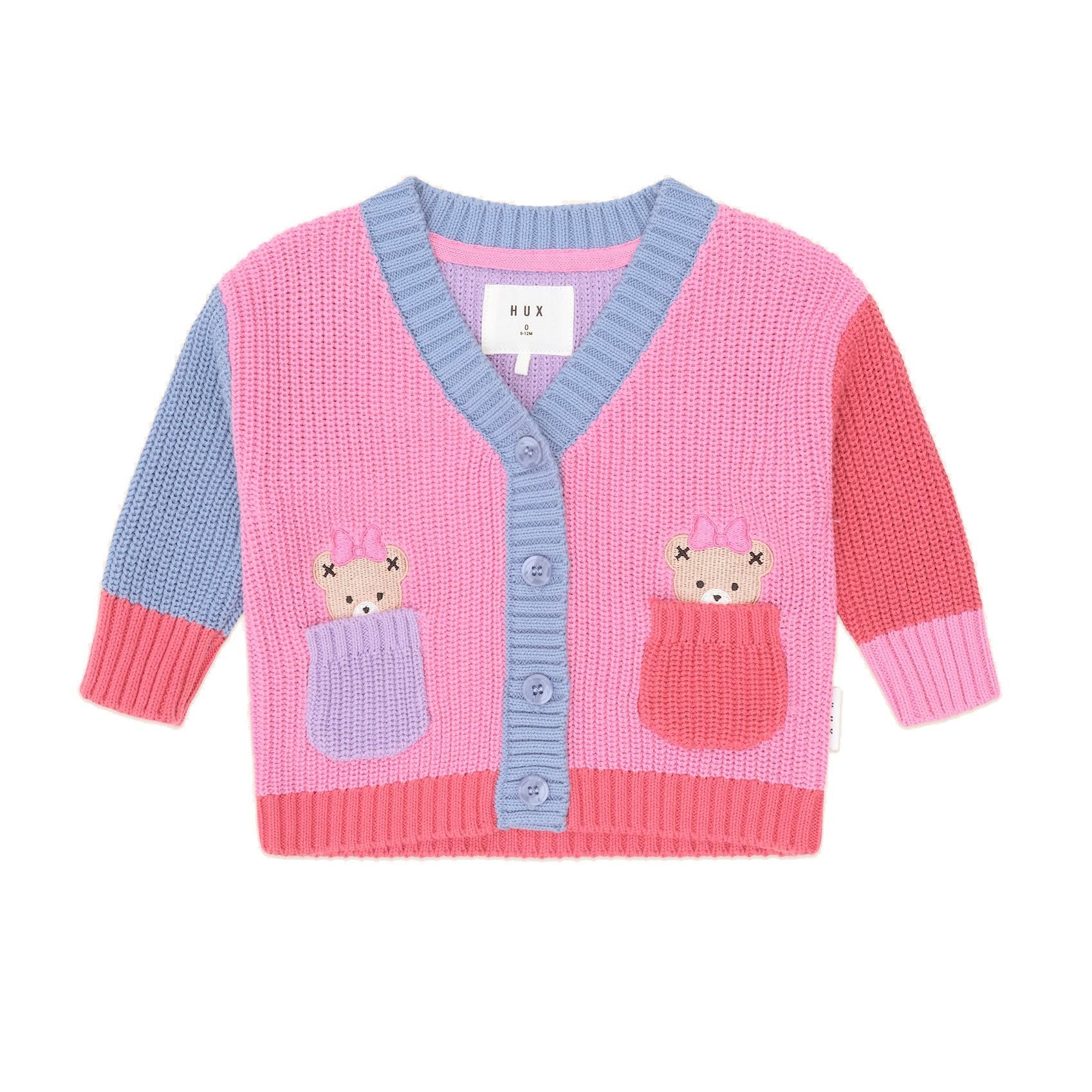 Huxbaby colour block Huxette cardi