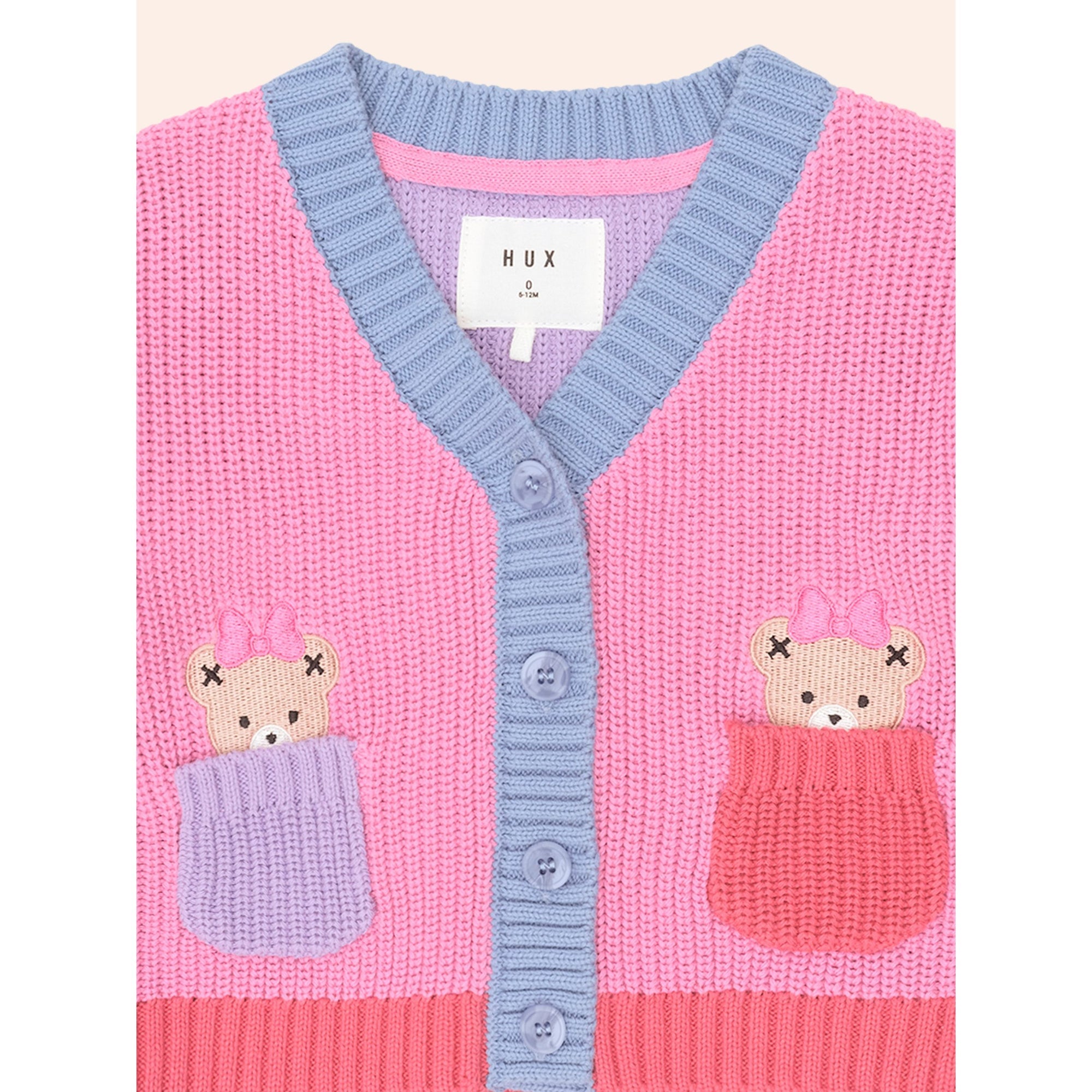 Huxbaby colour block Huxette cardi