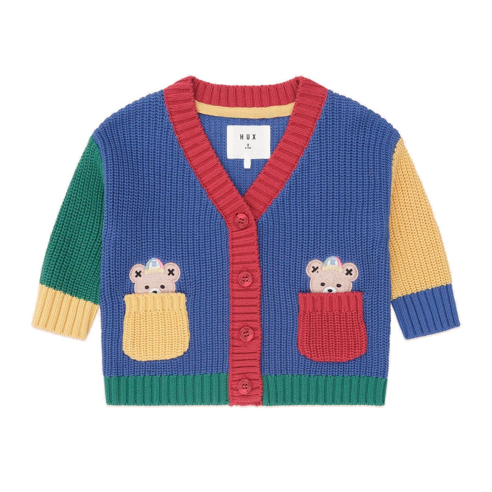 Huxbaby colour block varsity Hux cardi