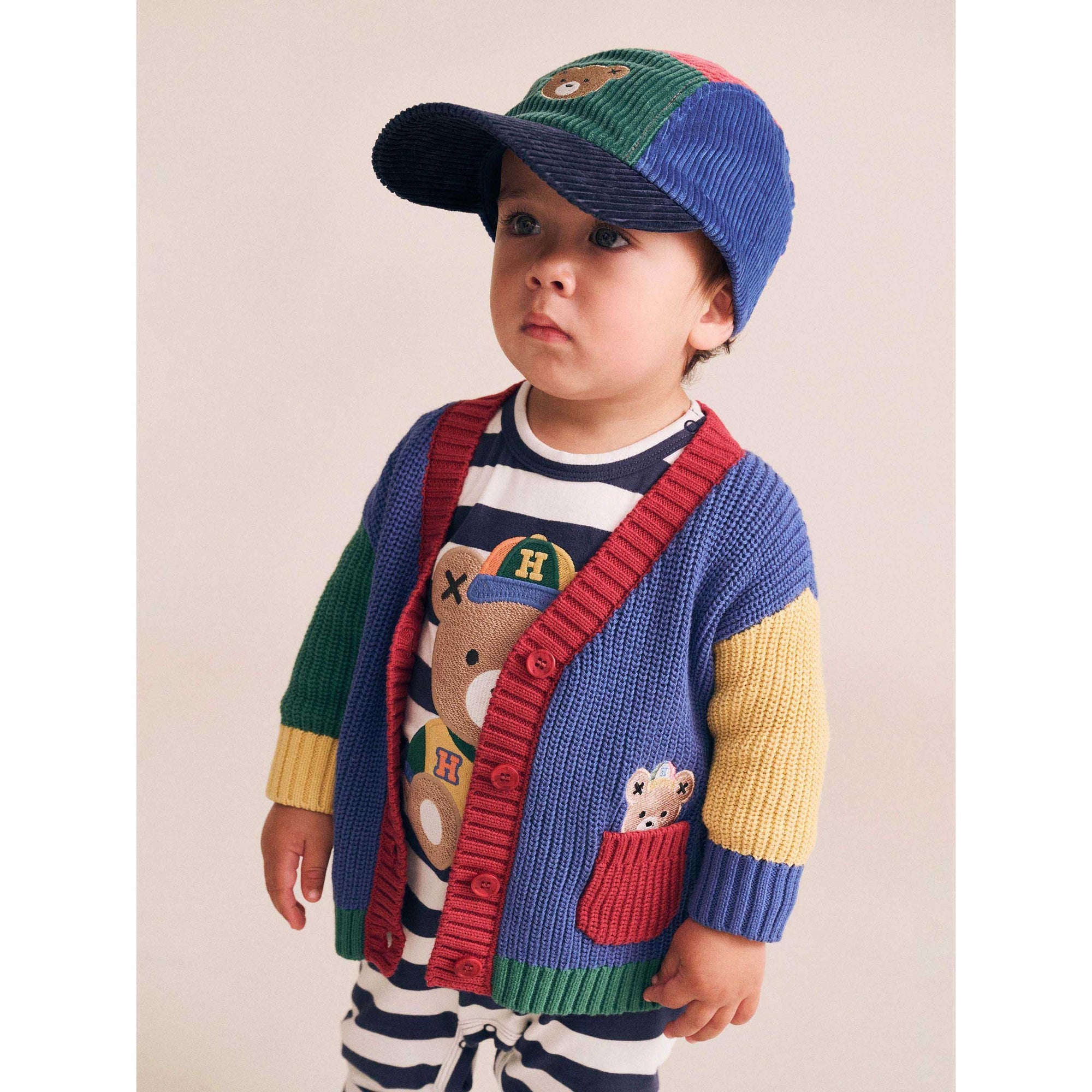 Huxbaby colour block varsity Hux cardi
