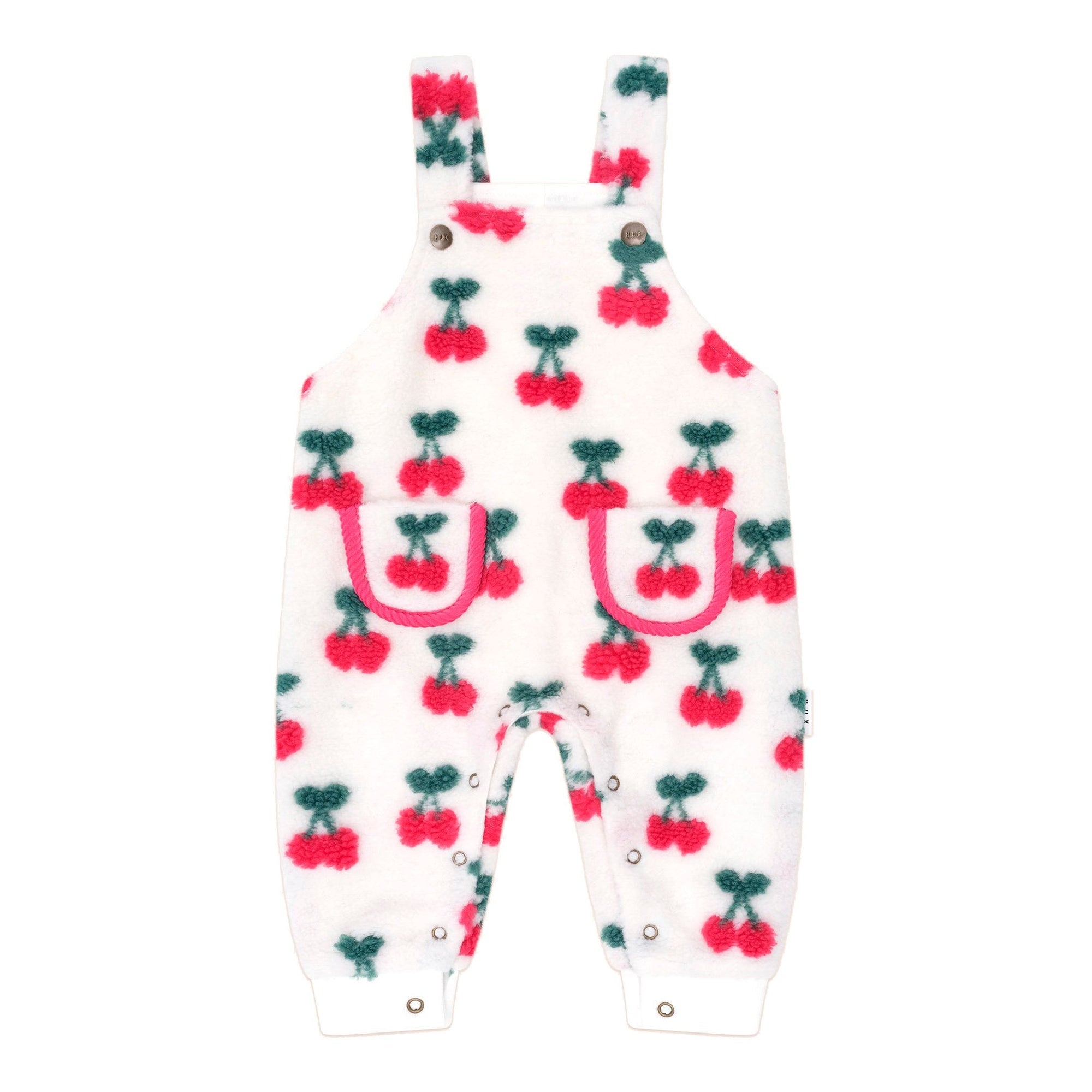 Huxbaby very cherry Sherpa overalls