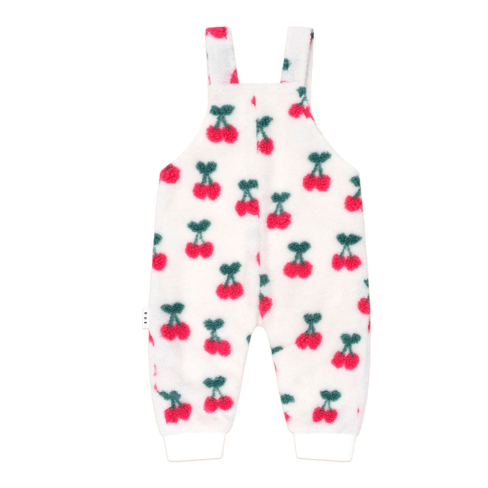 Huxbaby very cherry Sherpa overalls