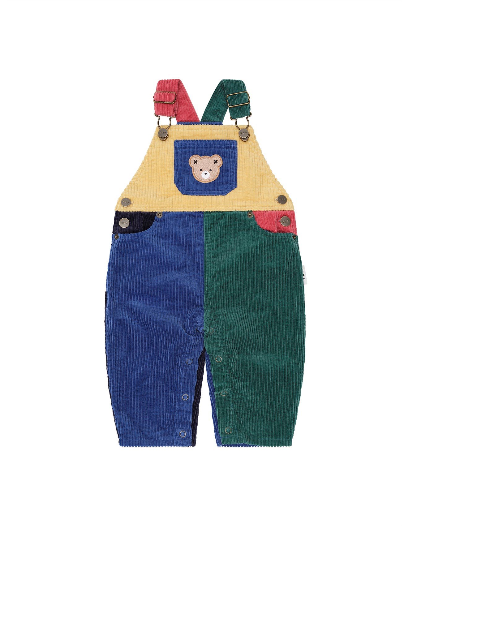 Huxbaby colour block cord overalls