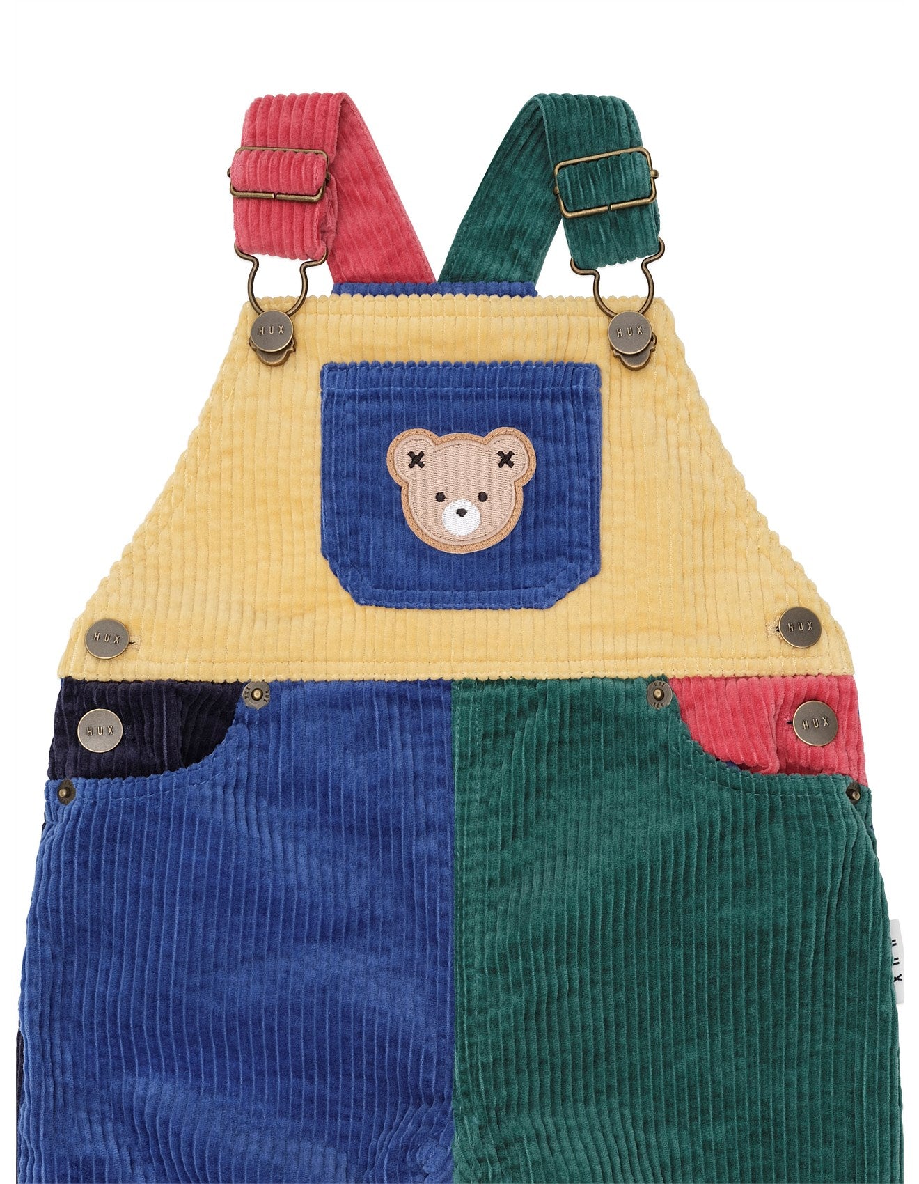 Huxbaby colour block cord overalls