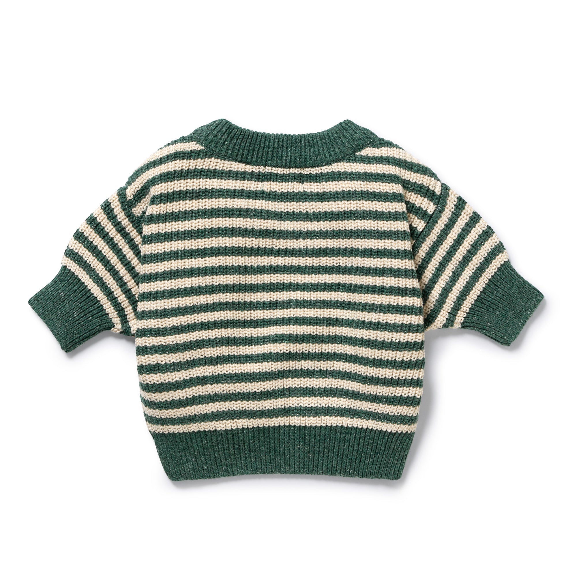 Wilson & Frenchy organic knitted stripe jumper clover in green
