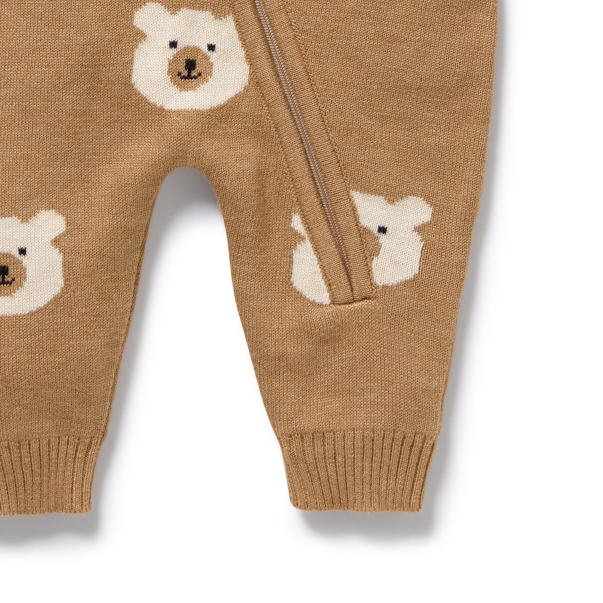 Wilson & Frenchy Beary Cute organic knitted jacquard grow suit