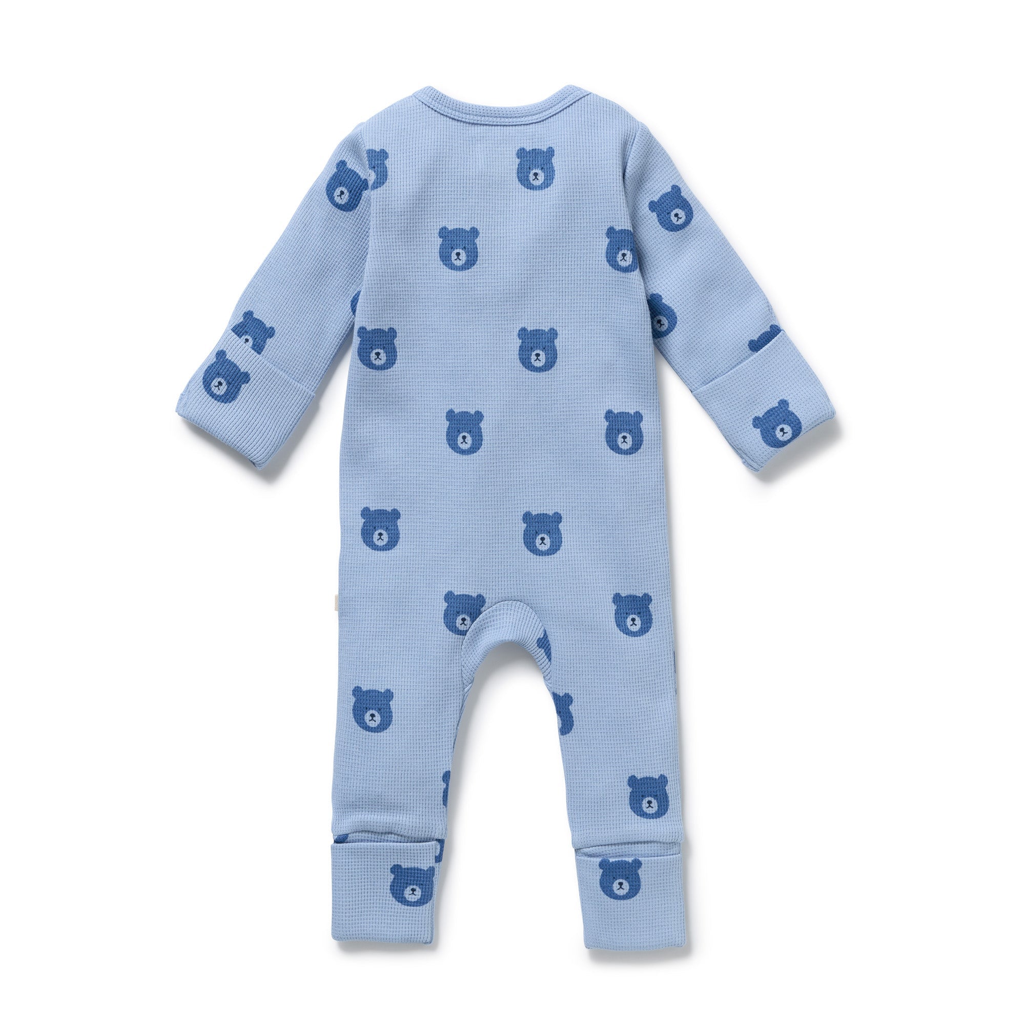 Wilson & Frenchy Organic Zipsuit with Feet in Beary Cute Waffle