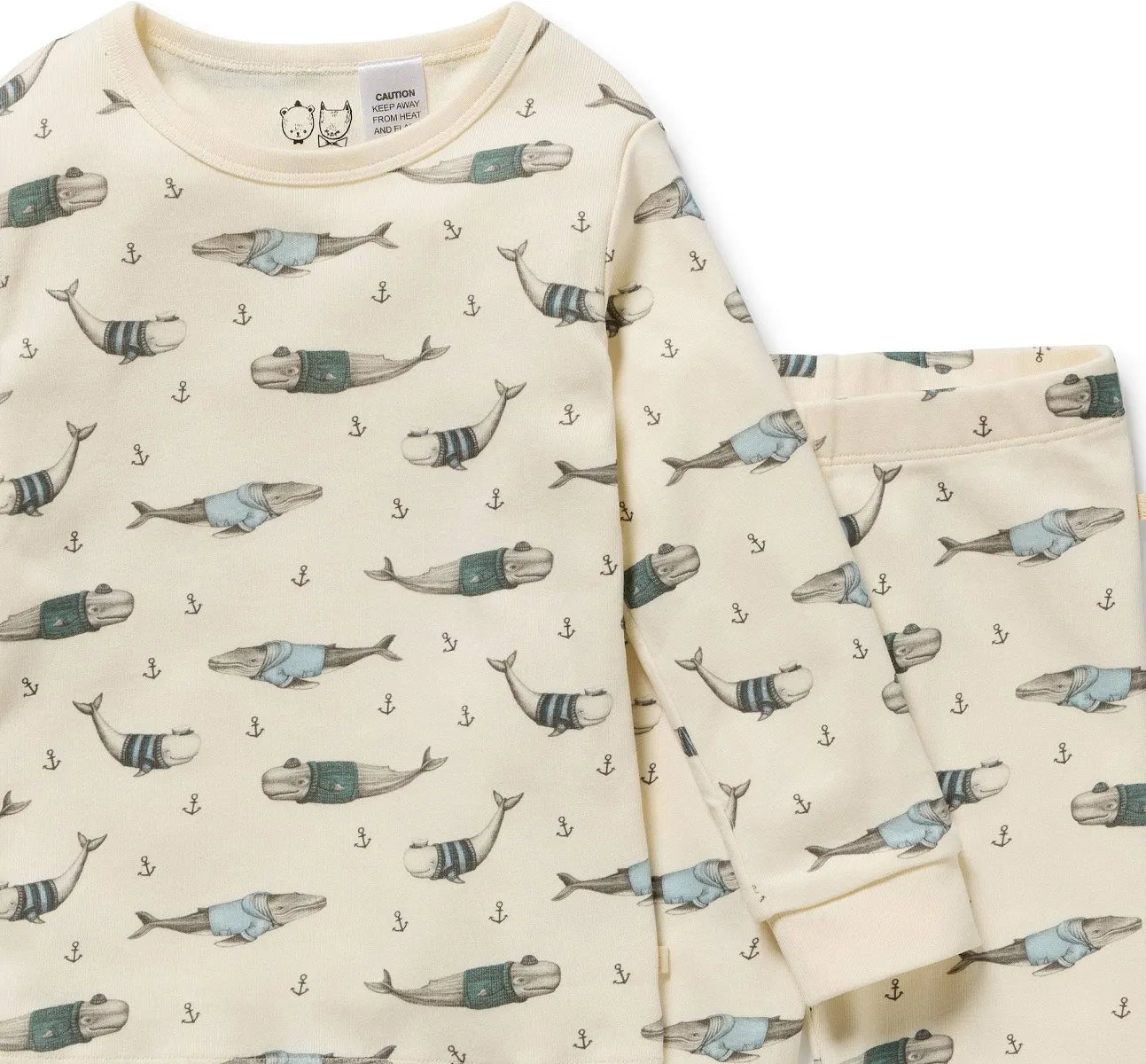 Wilson & Frenchy Organic Cotton Pyjamas in Woolly Whales