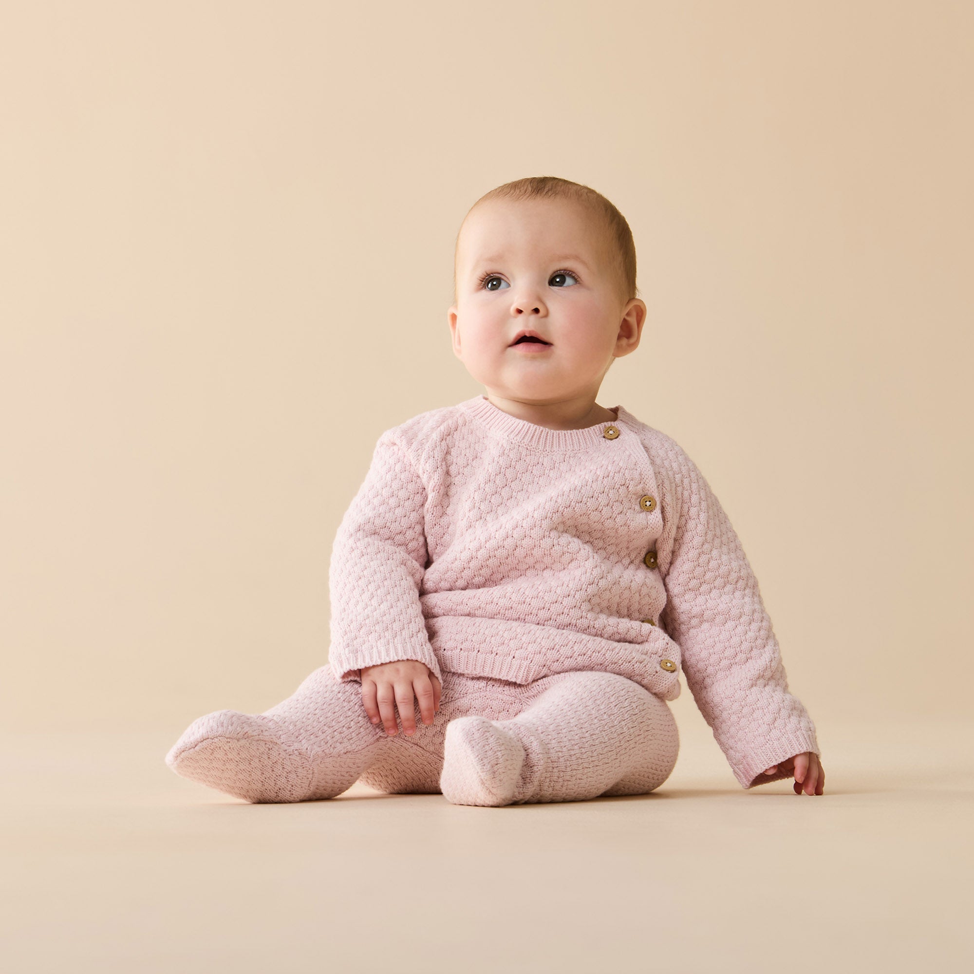 Wilson & Frenchy organic knitted kimono cardigan in Marshmellow