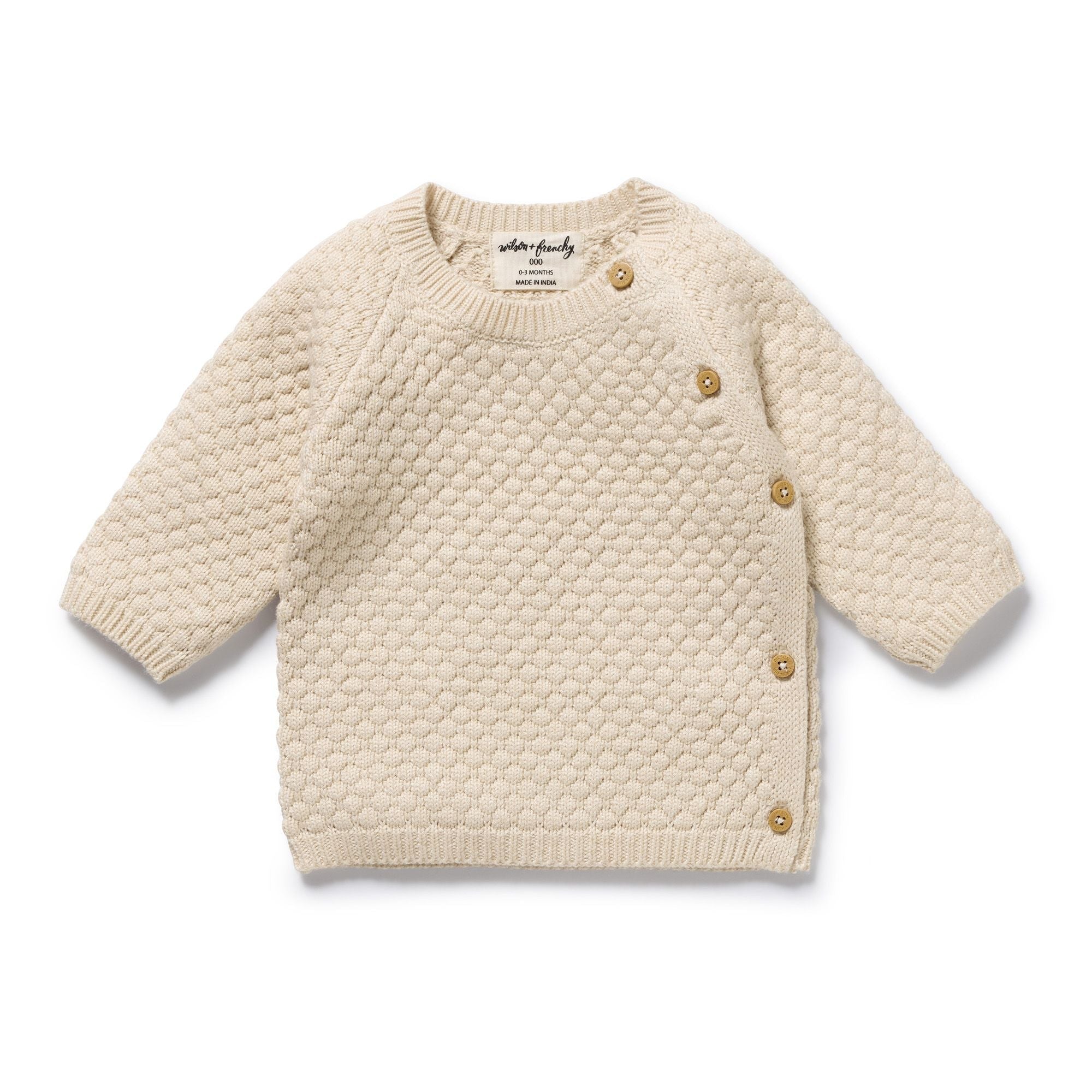 Wilson & Frenchy organic knitted kimono cardigan in cream
