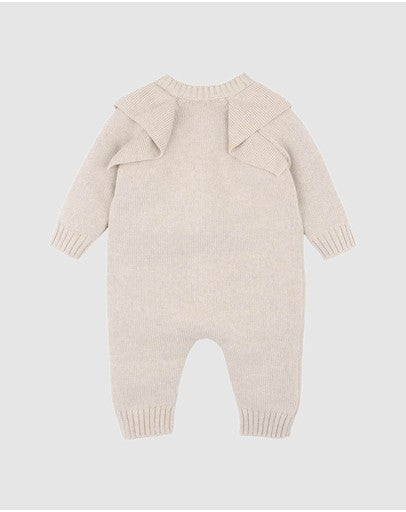 BEBE FERN HAND EMBROIDERED ORGANIC KNIT ROMPER