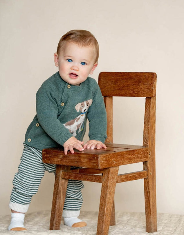 BEBE OTTO PROUD PUPPY ORGANIC KNITTED JUMPER