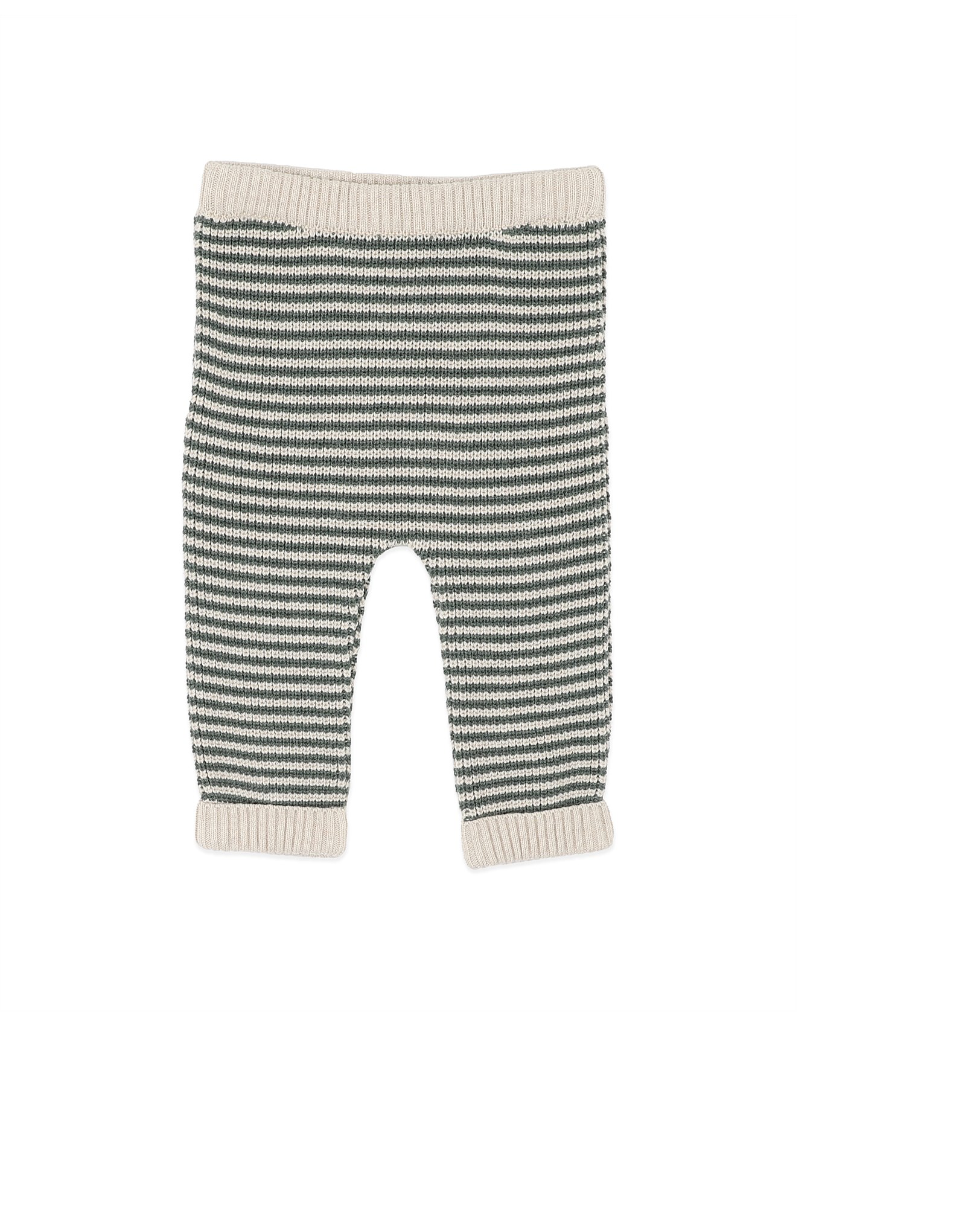 BEBE OTTO STRIPE ORGANIC KNITTED LEGGINGS