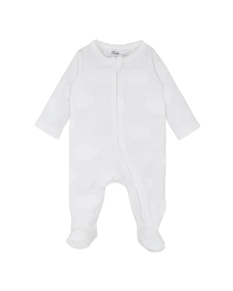 BEBE CLOUD ORGANIC JACQUARD LS ONESIE